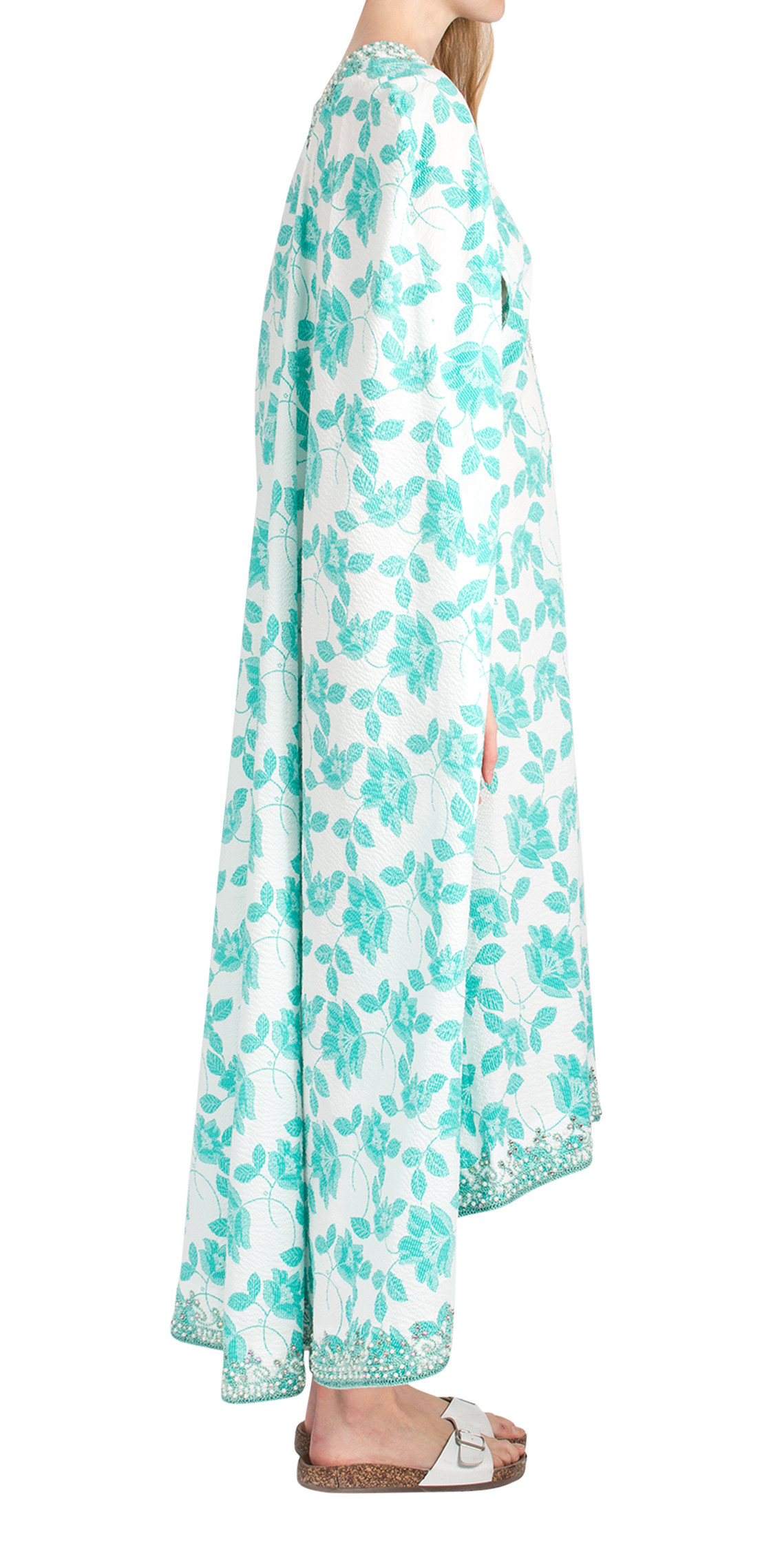 Al Jawhara Floral Embellished Kaftan Designer Dress Rental Dubai Rent A Dress Designer 24 Com D24