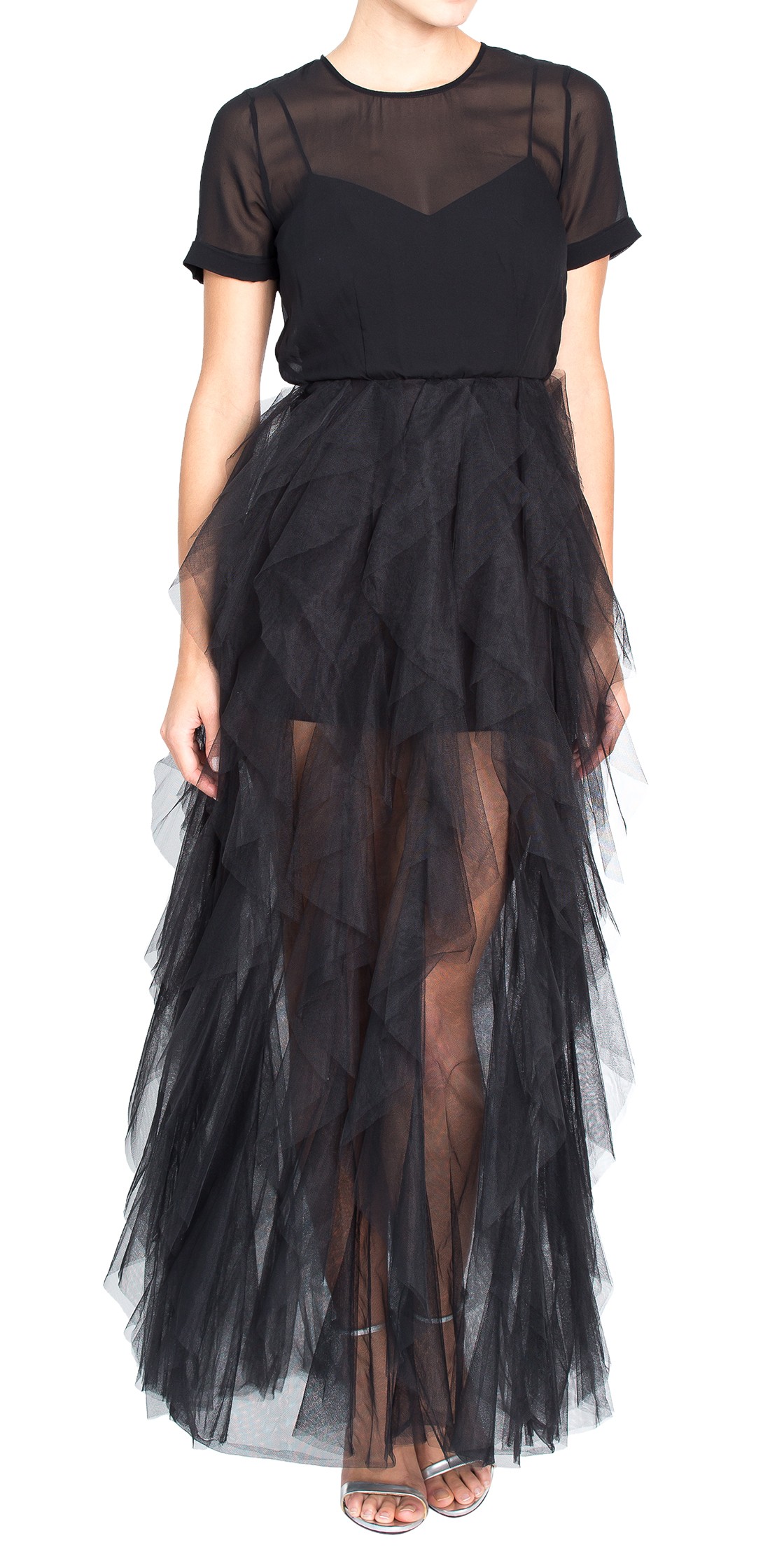 Bcbg ruffle dress best sale
