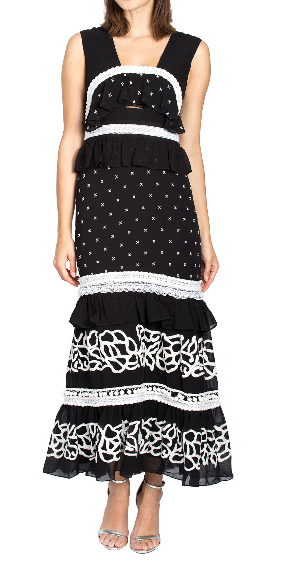 Nicole miller embroidered dress clearance