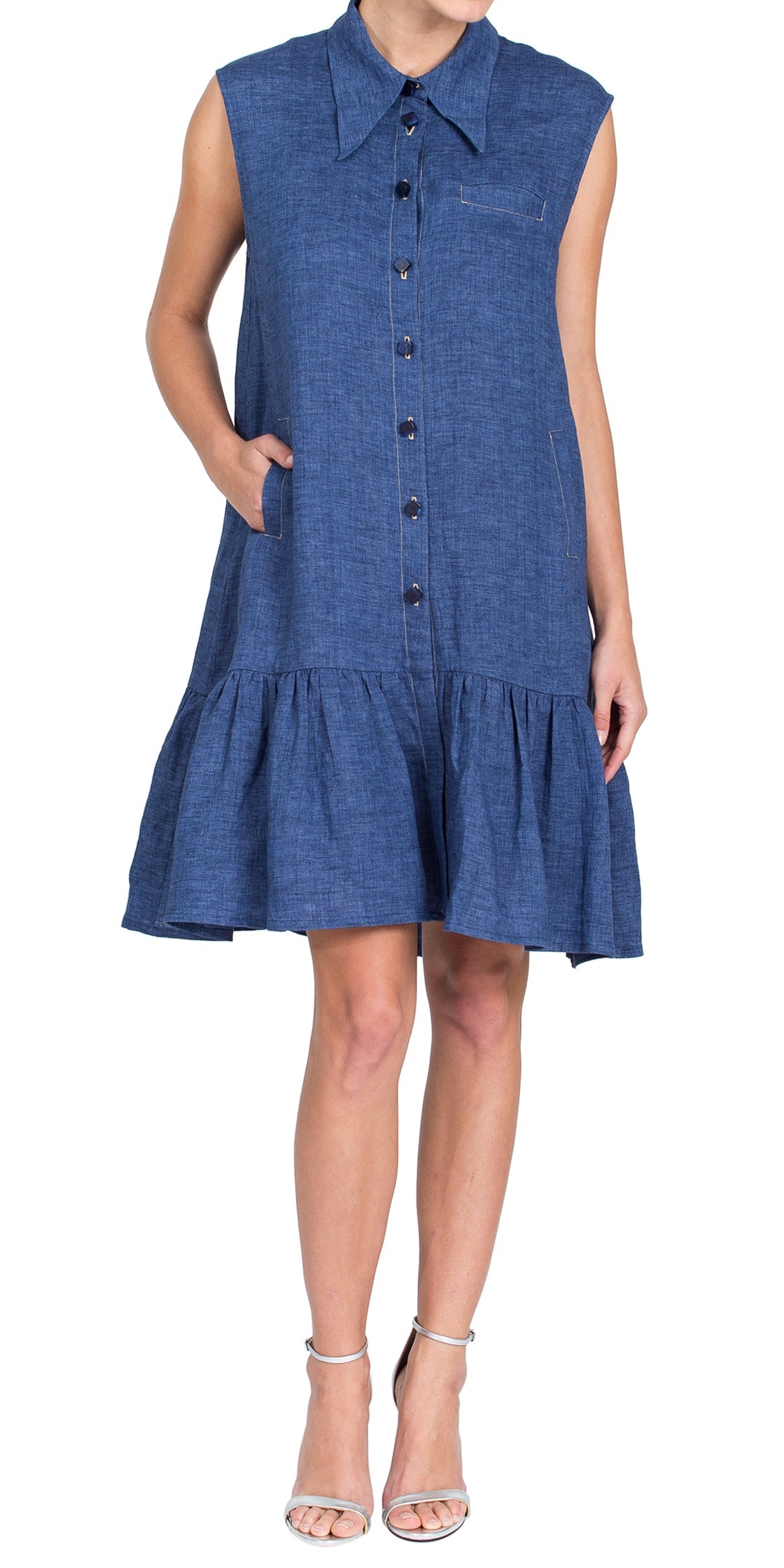 Denim outlet pleated dress