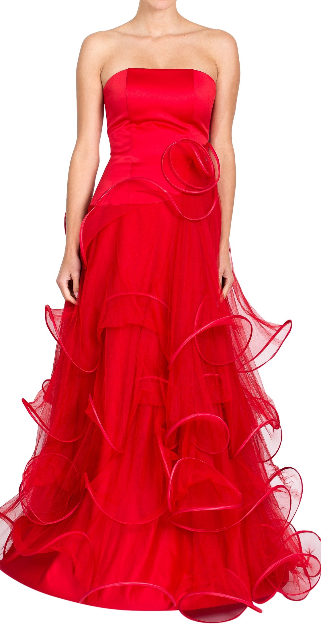 Strapless Ruffled Gown | Evening Dresses Rental | Dubai Rent a Dress   Designer-24.com [D24]