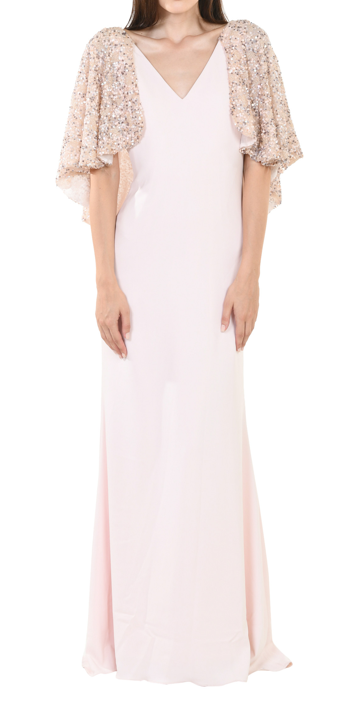 Badgley Mischka Sequin Cape Gown Evening Dress Rental Lebanon Rent a dress Designer 24 D24