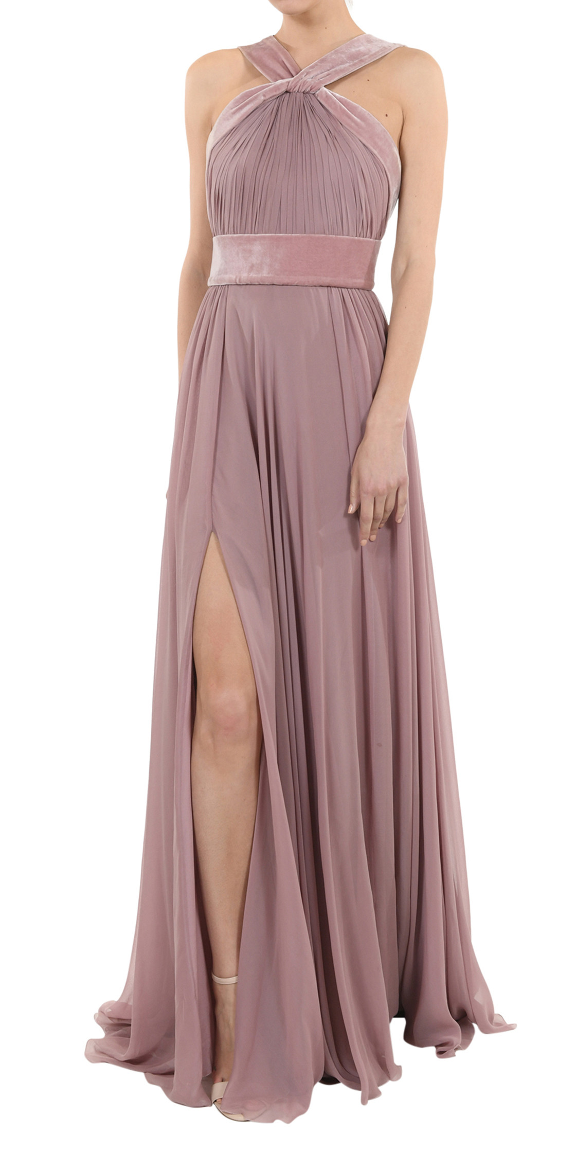 green emerald velvet dress Luxury Sage Green Beaded 2 Pieces Evening Dress SS697 – Sharon Said main image 0