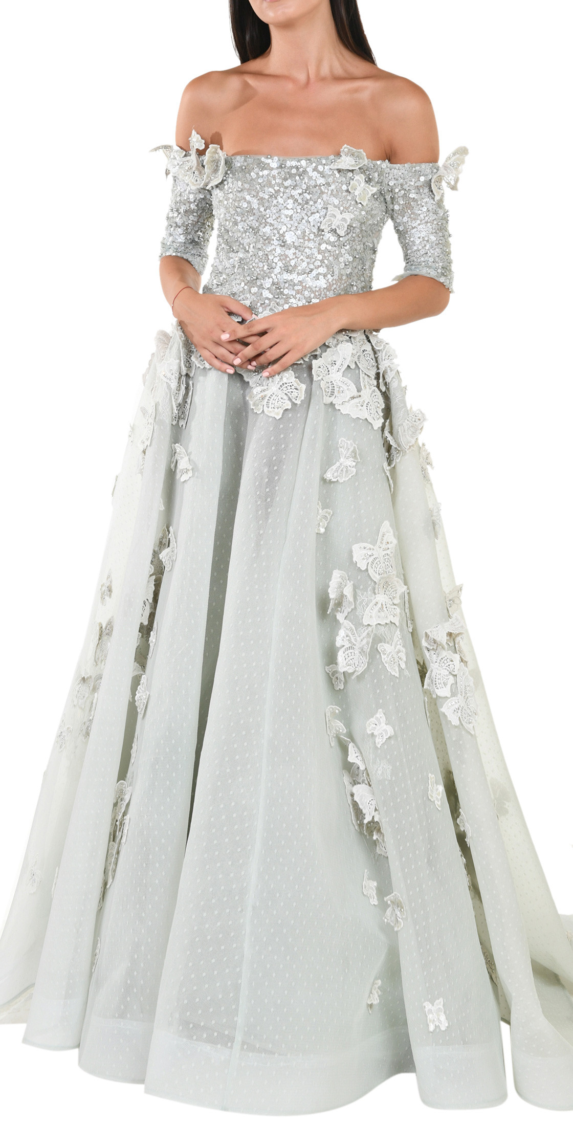 Elio Abou Fayssal Butterfly Ballgown Evening Dress Rental
